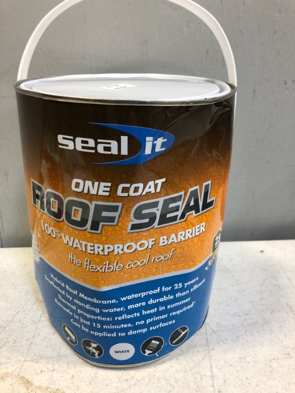 Photo 6 of **** MAJOR DAMAGE TO ITEM PLEASE SEE PHOTOS**** Bond It Seal It Liquid Membrane, Professional-Grade Hybrid Coating for Roof Patches & Repairs, 100% Waterproof, High Elasticity, All Weathers, Solvent-Free, Non-Flammable, Easy & Safe, 1.32 Gal, Gray
