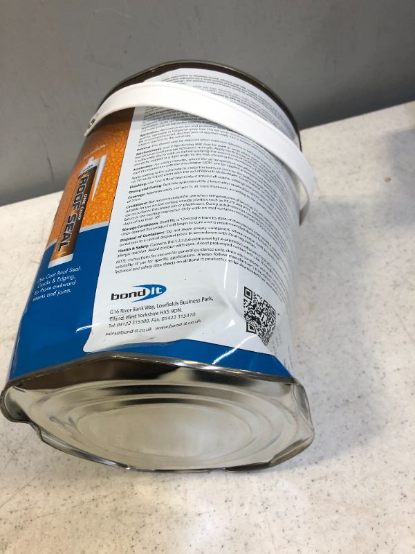 Photo 3 of **** MAJOR DAMAGE TO ITEM PLEASE SEE PHOTOS**** Bond It Seal It Liquid Membrane, Professional-Grade Hybrid Coating for Roof Patches & Repairs, 100% Waterproof, High Elasticity, All Weathers, Solvent-Free, Non-Flammable, Easy & Safe, 1.32 Gal, Gray
