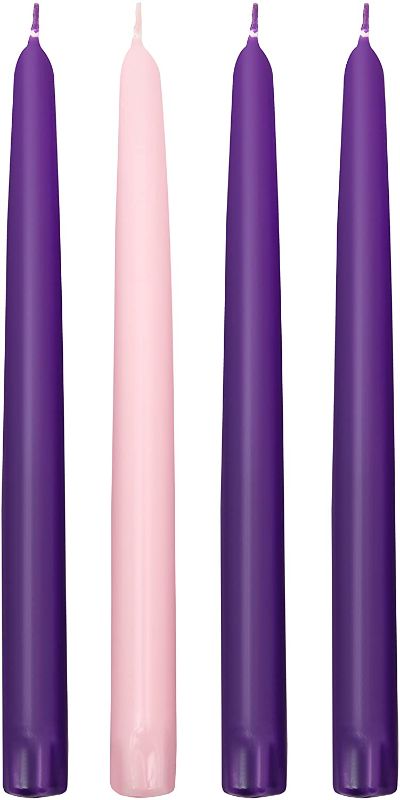 Photo 1 of Advent Candle Set 4 pack - 3 purple, 1 pink