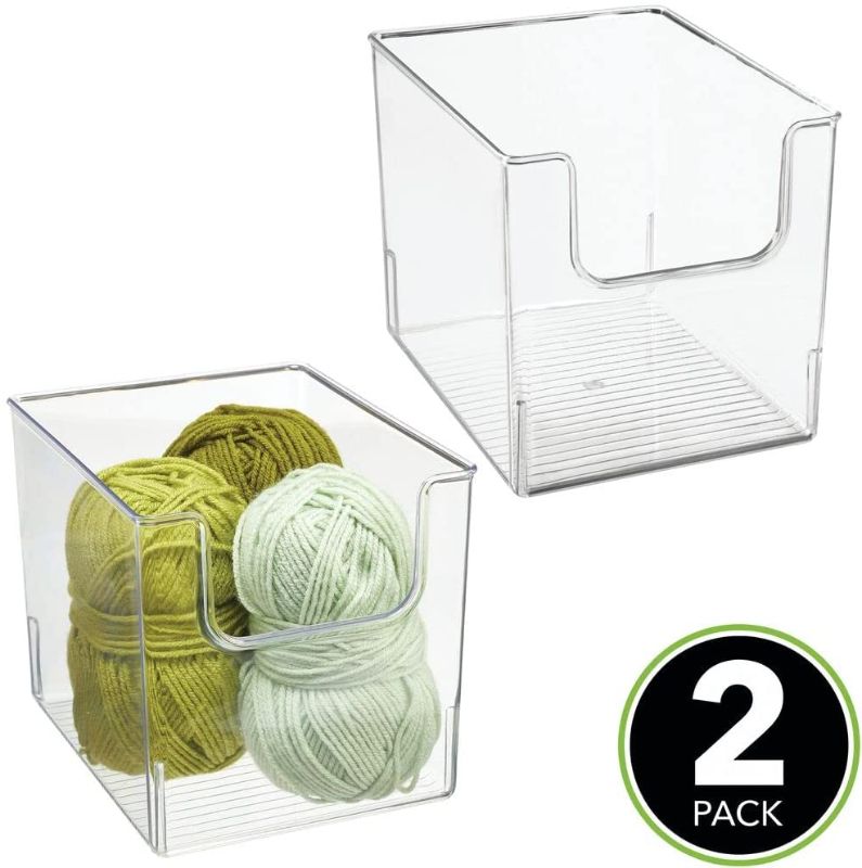 Photo 1 of  Stackable Plastic Open Front Dip Storage Organizer Bin 2 pack 