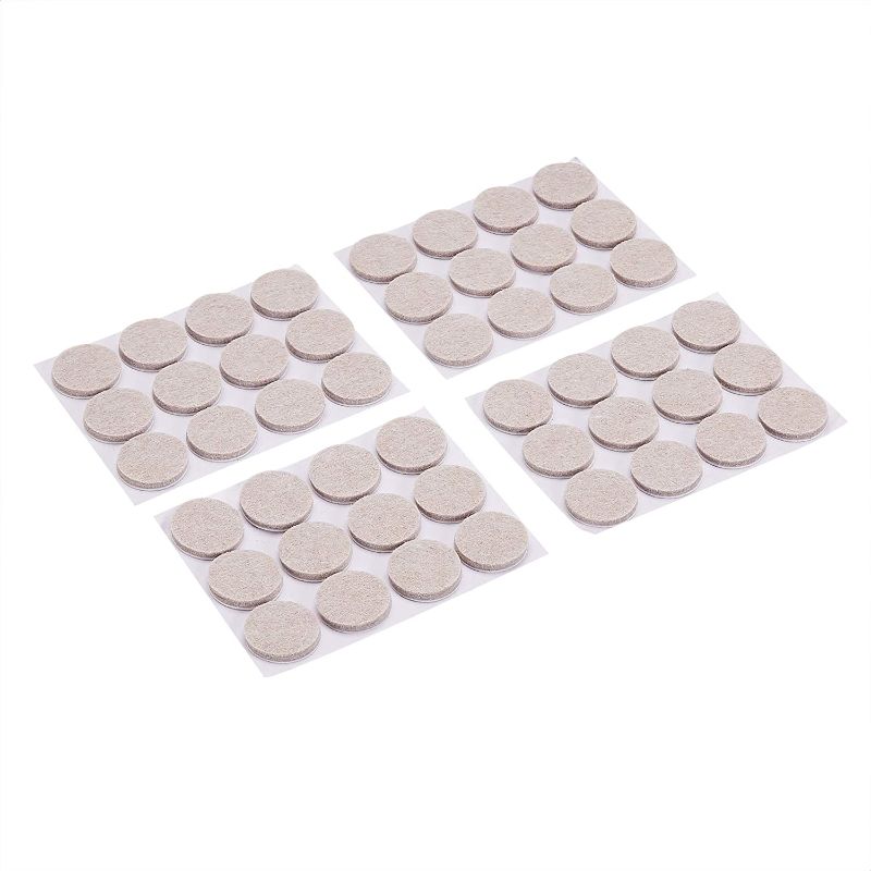 Photo 1 of Amazon Basics Round Felt Furniture Pads, Linen 2 pack of 1'', 48 pcs (96 pcs total)