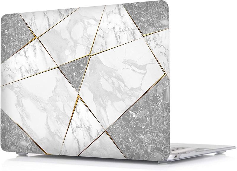 Photo 1 of Valkit MacBook Pro 13 inch Case 2019 2018 2017 2016 Release A2159 A1989 A1706 A1708, Plastic Hard Shell Case Compatible with Apple Mac Pro 13 inch with/Without Touch Bar, Grey White Marble
