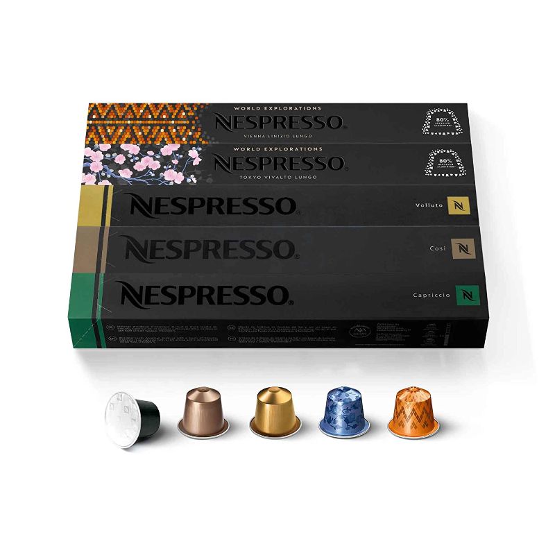 Photo 1 of Nespresso Capsules OriginalLine, Mild Roast Blend Variety Pack, Mild Roast Coffee, 50 Count Espresso Coffee Pods, Brews 3.7 ounce and 1.35 ounce best by 02.28.2022