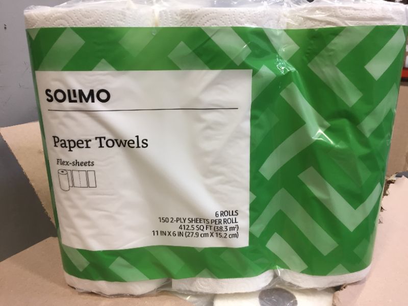 Photo 2 of Amazon Brand - Solimo Basic Flex-Sheets Paper Towels 6pack