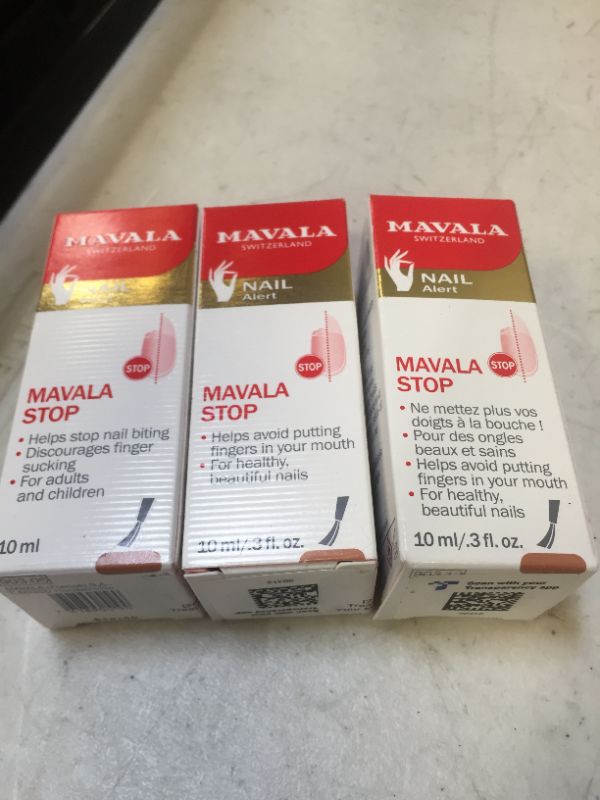 Photo 1 of ( 3 PACKS) Mavala Stop Deterrent Nail Polish Treatment | Nail Care to Help Stop Putting Fingers In Your Mouth | For Ages 3+ | 0.3 Fl Oz
