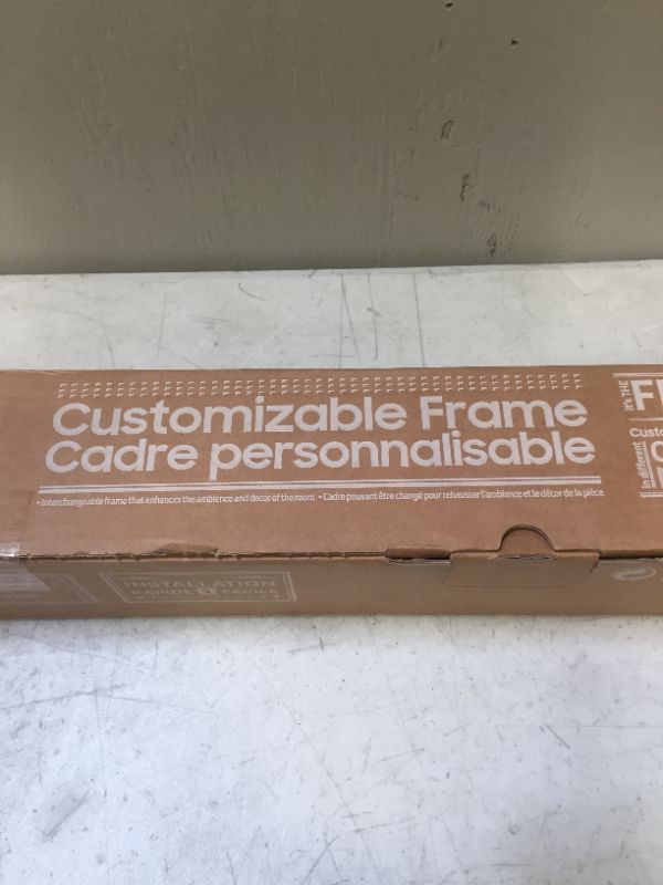 Photo 2 of **MISSING HARDWARE AND ONE SIDE OF LONGER PANEL IS SLIGHTLY DAMAGED SEE PHOTOS FOR COMPARISON** SAMSUNG 50-inch Class The Frame Customizable Bezel - Beige (SCFT50BE/ZA, 2020 Model) --- Compatible only with 50" 2020 The Frame TV - QN50LS03TAFXZA Not compat