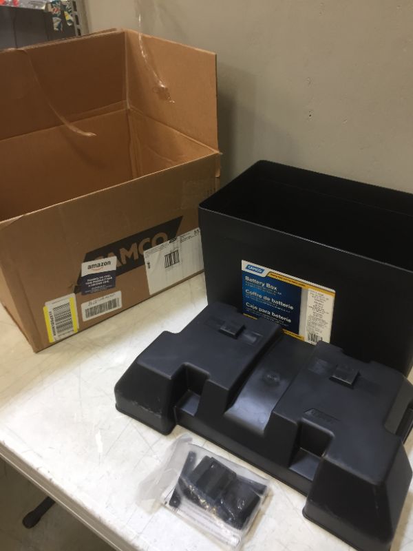 Photo 3 of Camco Heavy Duty Large Box with Hardware | Fits Group 27, 30 and 31 Durable, Anti-Corrosion Material | Safely Stores RV, Automotive, and Marine Batteries (55373) ***OPEN BOX BUT ITEM IS NEW***
