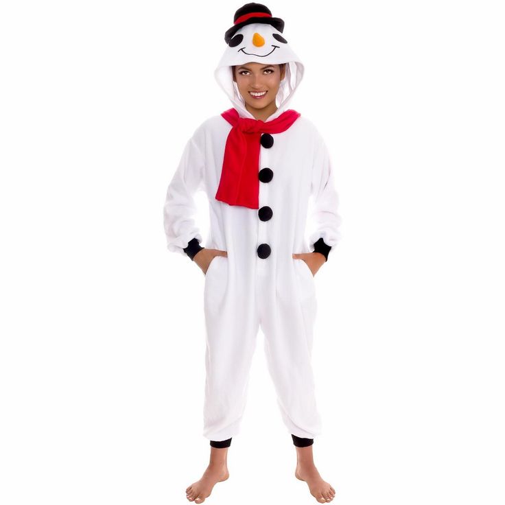 Photo 1 of (2 PACKS) Silver Lilly Unisex Pajamas - One Piece Cosplay Holiday Snowman Costume ----SIZE LARGE