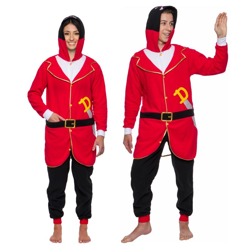 Photo 1 of (2 PACKS) Silver Lilly Pirate Pajamas - Adult Cosplay Sea Captain - Costume (Blk/Red, XL) 