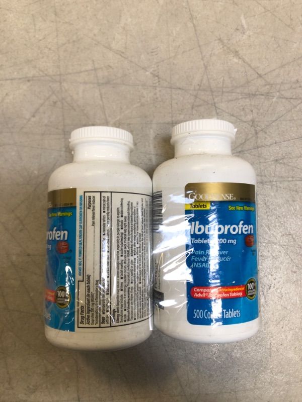 Photo 2 of GoodSense 200 mg Ibuprofen Tablets, Fever Reducer and Pain Relief from Body Aches, Headache, Arthritis Pain and More, 500 Count Pack of 2. Best By Jan 2023 
