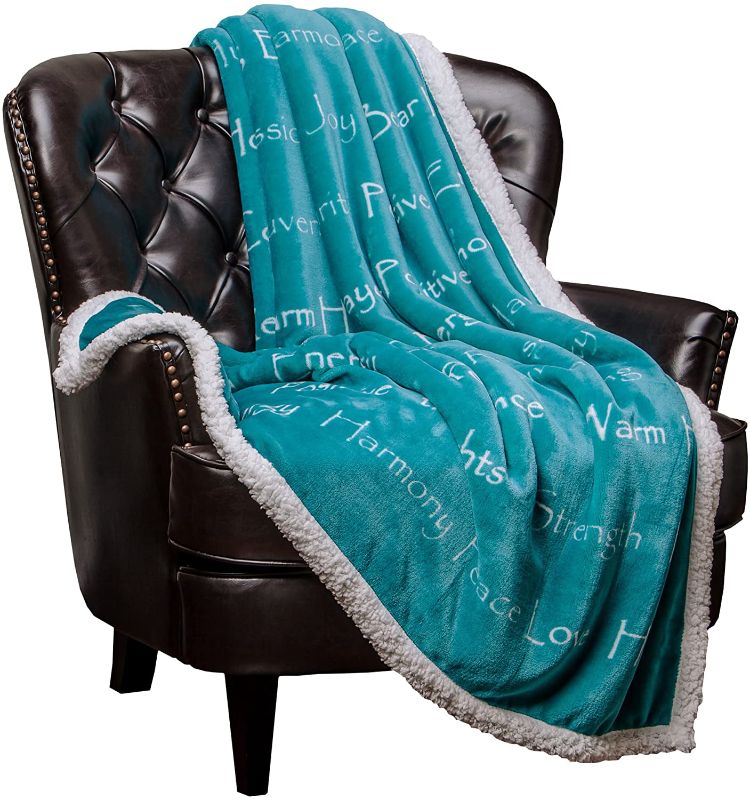 Photo 1 of Chanasya Healing Compassion Warm Hugs Caring Gift Blanket - for Positive Energy Love Support Comfort Strength - Cancer Chemo Surgery Get Well Gift - Patient Women Men Friend (Twin) Teal
