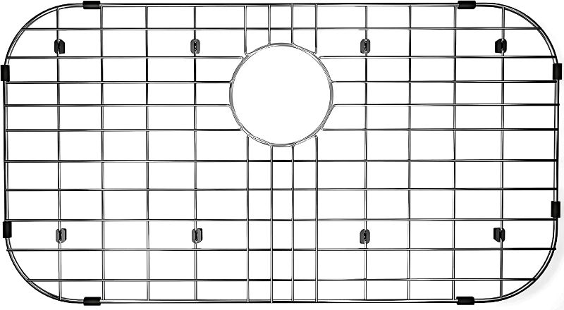 Photo 1 of Alonsoo Sink Grid 26inch x 14inch W, sink grate Centered Drain with Corner Radius 3-1/2inch, Stainless Steel kitchen sink protector, sink rack for bottom of sink, sink bottom accessories
