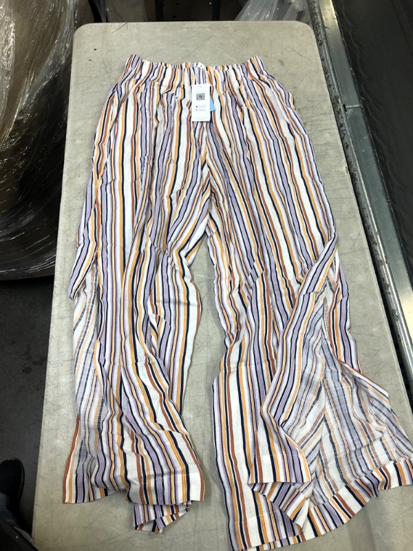 Photo 2 of Brittney Stripe Elastic Waist Split Pants. Medium                                                                                                                                                                                                              