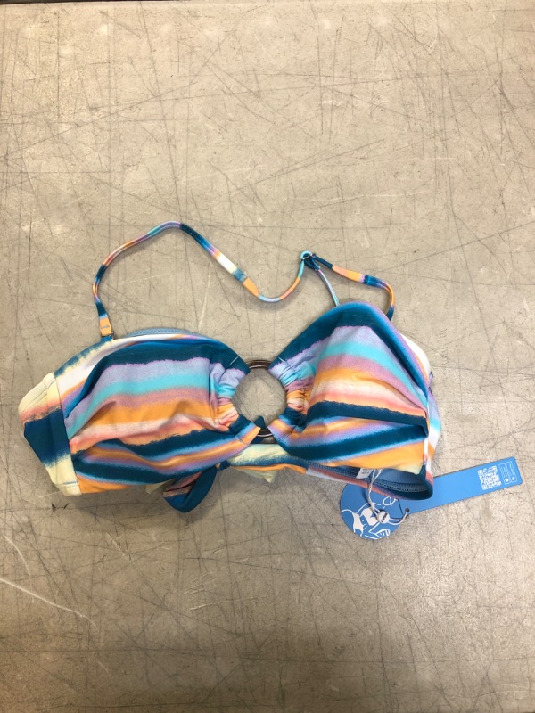 Photo 2 of Waterfront Stripe O-Ring Bandeau Bikini Top. Medium
