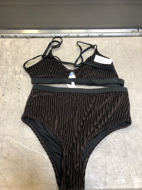 Photo 2 of Dark Brown Smocked Bikini. Large
Danielle Lace Up Back Tie Ruched Bikini. Medium

