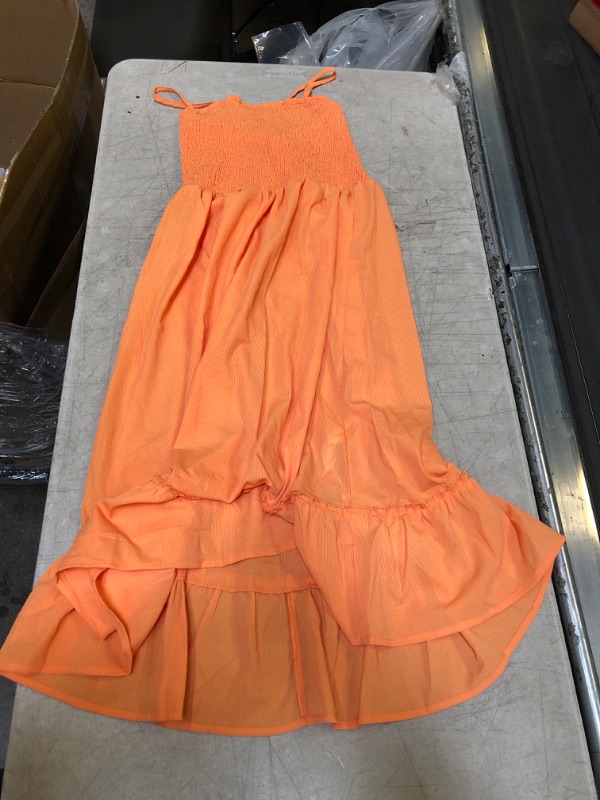 Photo 4 of Caramel Slip Dress Medium
Adalyn Orange Smocked Ruffle Trim Dress Medium

