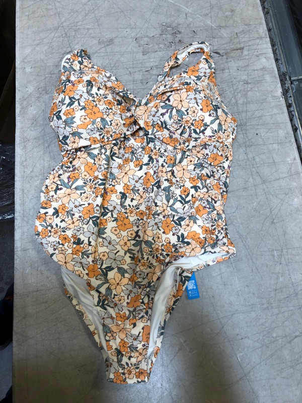 Photo 2 of Elodie Floral Plus Size One Piece Swimsuit 2X
Midnight Flowers Bunny Tie Front Plus Size One Piece Swimsuit 2X

