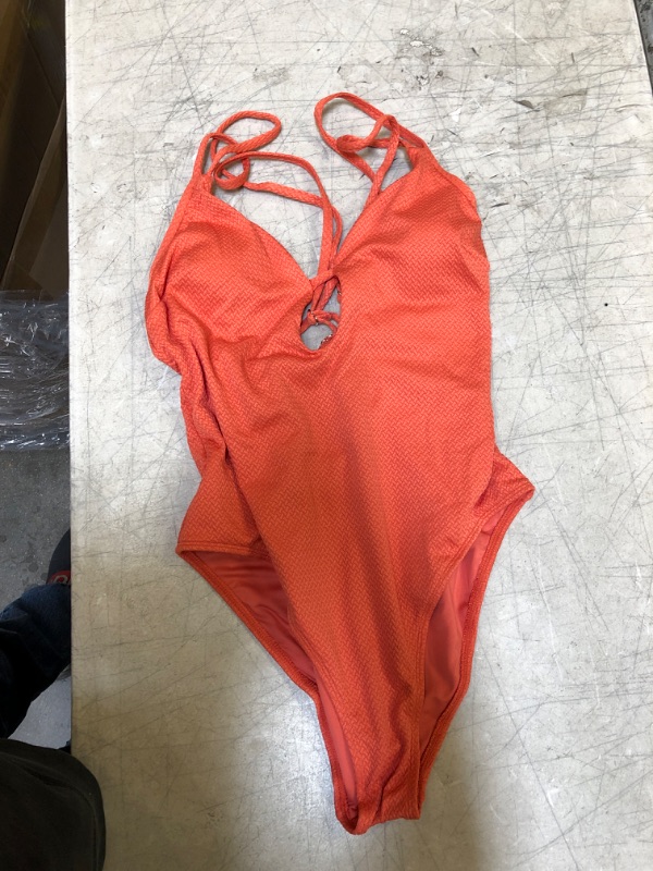 Photo 1 of Charmed Romance Strappy Plunge One Piece Swimsuit Large
