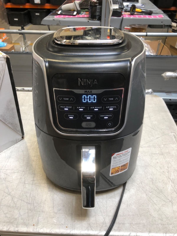 Photo 2 of Ninja AF161 Max XL Air Fryer that Cooks, Crisps, Roasts, Bakes, Reheats and Dehydrates, with 5.5 Quart Capacity, and a High Gloss Finish, Grey
