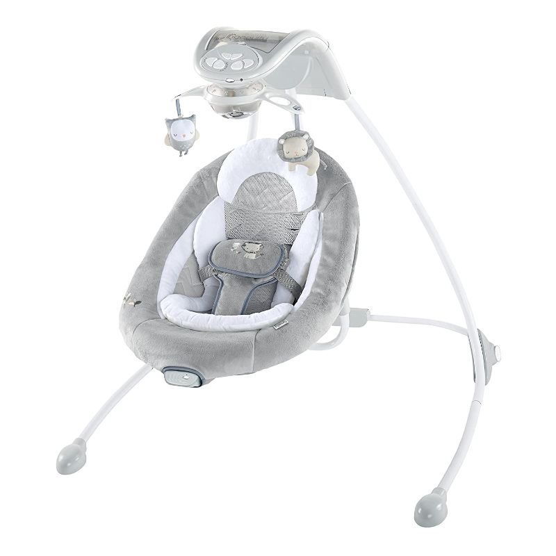 Photo 1 of Ingenuity InLighten Baby Swing - Cool Mesh Fabric, Vibrations, Swivel Infant Seat, Nature Sounds, Light Up Motorized Mobile - Braden
