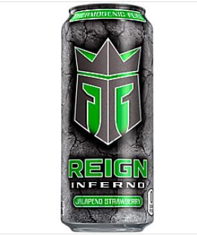 Photo 1 of (12 Cans) Reign Total Body Fuel Inferno Energy Drink, Jalapeno Strawberry, 16 Fl Oz
exp 02/2022