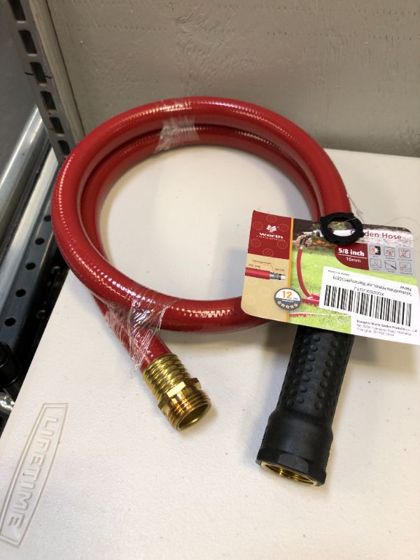 Photo 2 of 5/8 in. x 4 ft. Short Garden Hose Red 