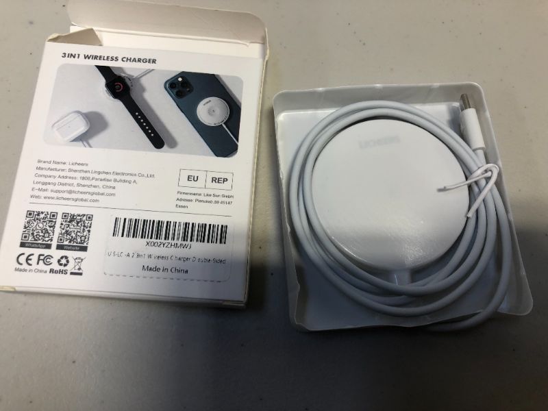 Photo 1 of 3 in 1 Wireless Charger, (charger only) 15W Max Phone Wireless Charging Pad, Watch Fast Wireless Charger Mats with Type-C Port Compatible for iPhone 12/13 Pro Max, iWatch, Airpods Pro, Samsung Galaxy (No Adapter)
