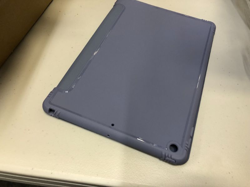 Photo 1 of SIWENGDE Case for iPad 9th/8th/7th Generation (2021/2020/2019), iPad 10.2-inch Soft TPU Back Protective Cases [Shock Absorption], Slim Lightweight Trifold Stand Smart Cover, Auto Wake/Sleep (Lavender)
