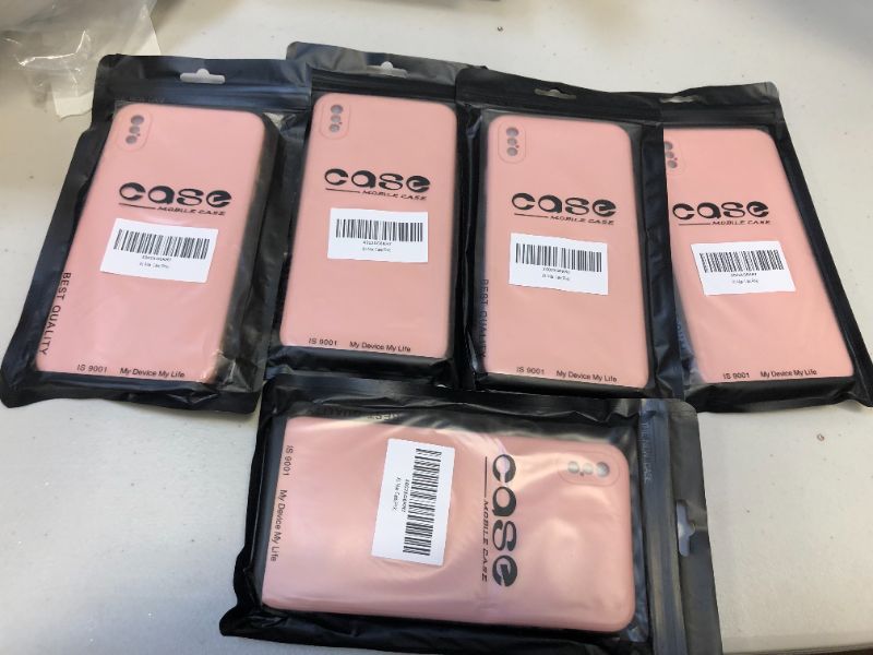 Photo 1 of 5 PCS Designed for iPhone Xs Max Case Slim Liquid Silicone Shockproof Full Body Protective Phone Case Cover 6.5 inch (Pink)
