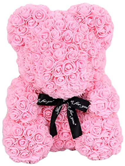 Photo 1 of  Pink Rose Bear Rose Flower Teddy Bear Artificial  
