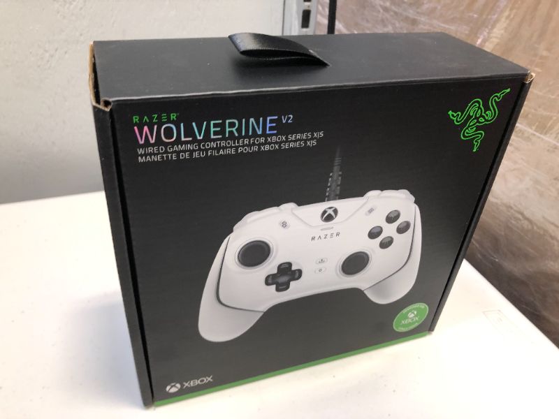 Photo 2 of Razer - Wolverine V2 Wired Gaming Controller for Xbox Series X|S, Xbox One, PC with Remappable Front-Facing Buttons - White
