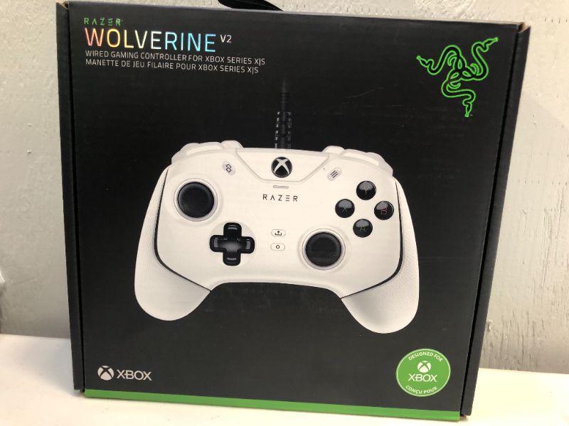 Photo 3 of **new brand factory sealed***Razer - Wolverine V2 Wired Gaming Controller for Xbox Series X|S, Xbox One, PC with Remappable Front-Facing Buttons - White
