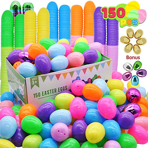 Photo 1 of 150 Pieces 2 ?" Easter Eggs Include 6 Golden Eggs and 10 Metallic Shining Eggs for Filling Specific Treats, Easter Theme Party Favor, Easter Eggs Hunt, Basket Stuffers Filler, Classroom Prize
