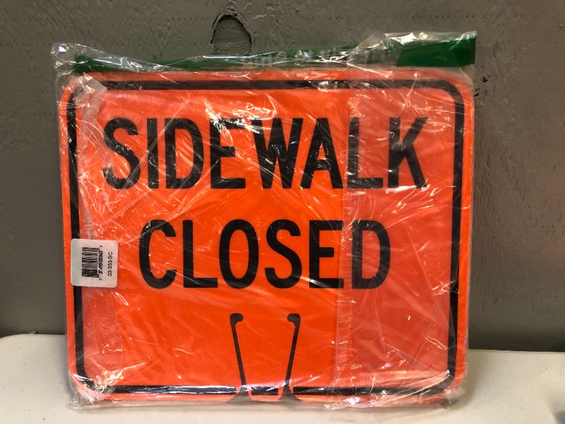 Photo 1 of Cortina ABS Plastic Traffic Cone Sign, "SIDEWALK CLOSED" 03-550-SC EZ-IMS, Width
