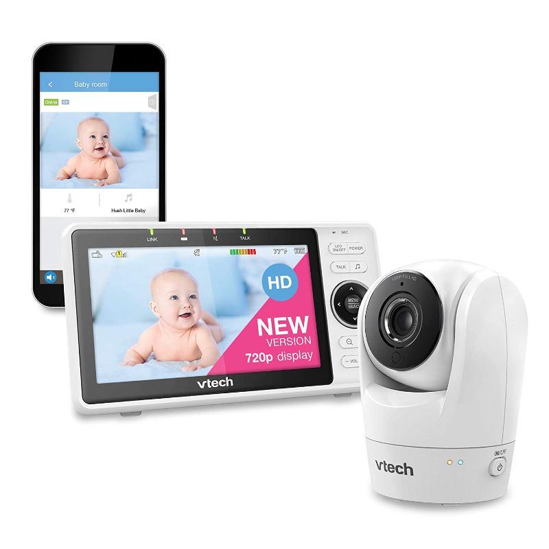 Photo 1 of VTech Upgraded Smart WiFi Baby Monitor VM901, 5-inch 720p Display, 1080p Camera, HD NightVision, Fully Remote Pan Tilt Zoom, 2-Way Talk, Free Smart Phone App, Works with iOS, Android
