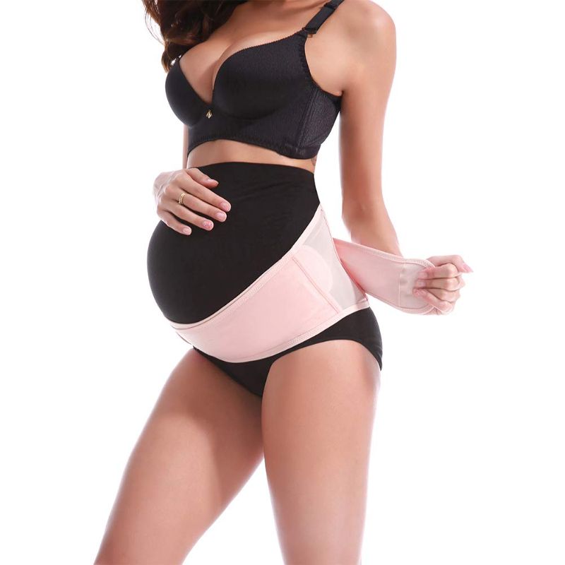 Photo 1 of AIZGGE Maternity Belt - Comfortable Belly Band for Pregnancy,Breathable Lower Back and Pelvic Support Prenatal Cradle for Baby (Pink)
