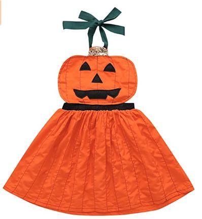 Photo 1 of Kids Halloween Party Toddler Baby Girls Pumpkin Pattern Orange Dress Outfit  SIZE 3-4T
