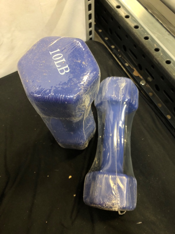 Photo 1 of 2 Rubber Dumbbell,Anti-Slip, Anti-roll, Hex Shape - 10 LBS EACH 