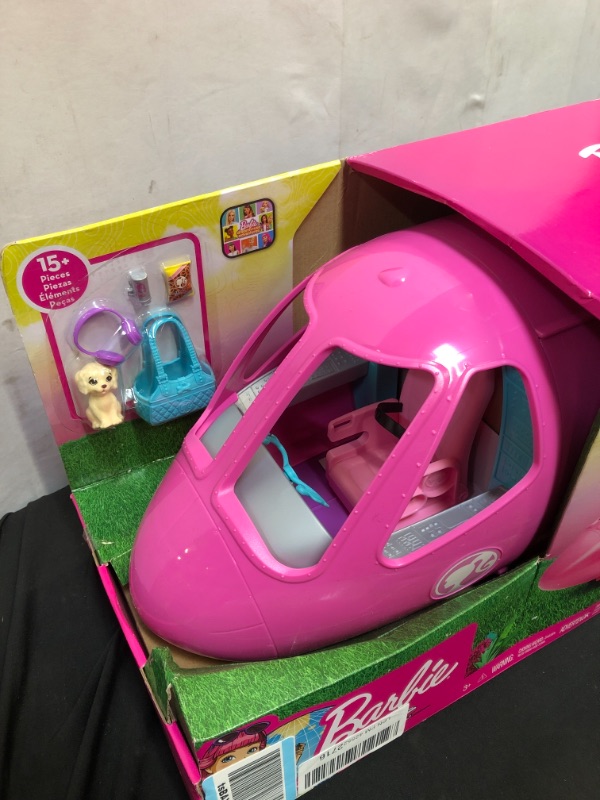 Photo 3 of Barbie Dreamplane Transforming Playset with Reclining Seats and Working Overhead Compartments, Plus 15+ Pieces Including a Puppy and a Snack Cart, for Kids 3 Years Old and Up
