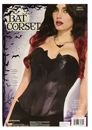 Photo 1 of Forum Novelties Bat-Corset-Std, Black, Standard fits sizes - 14-16
