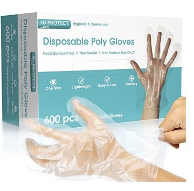 Photo 1 of 600 Pack Plastic Gloves - Best Value Cooking Gloves Disposable Food Safe. Bulk Food Safe Gloves - Transparent Food Grade Gloves & Gloves for Cooking. One Size Fits Most Guantes Desechables - one size 
