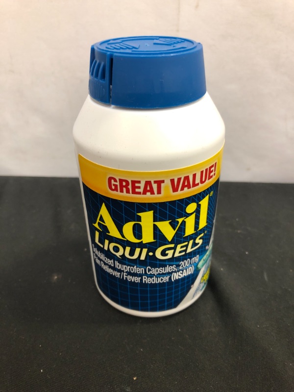 Photo 2 of Advil Liqui-Gels Pain Reliever and Fever Reducer, Pain Medicine for Adults with Ibuprofen 200mg for Headache, Backache, Menstrual Pain and Joint Pain Relief - 200 Liquid Filled Capsules
exp date - 02- 24 