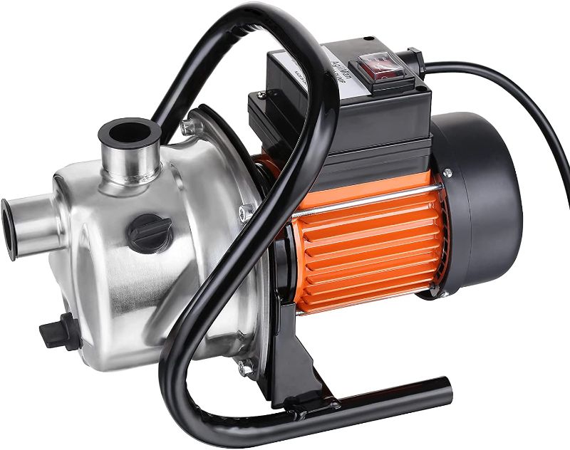 Photo 1 of AgiiMan 1.6HP Water Pump Electric - 850GPH Stainless Steel Water Transfer Pump, 66PSI Shallow Well Lawn Sprinkler Booster Irrigation Garden Pump
