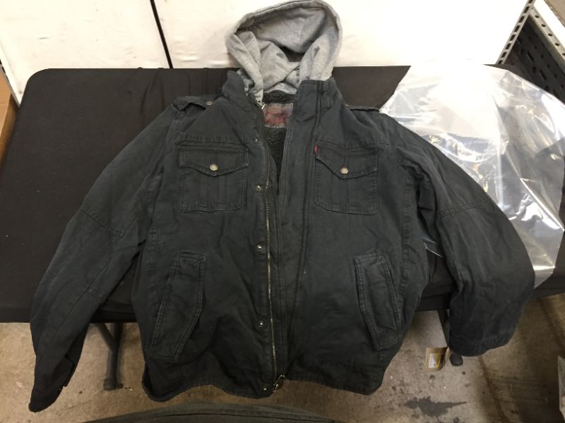 Photo 2 of Levi's Men's Washed Cotton Hooded Military Jacket SIZE MEDIUM
