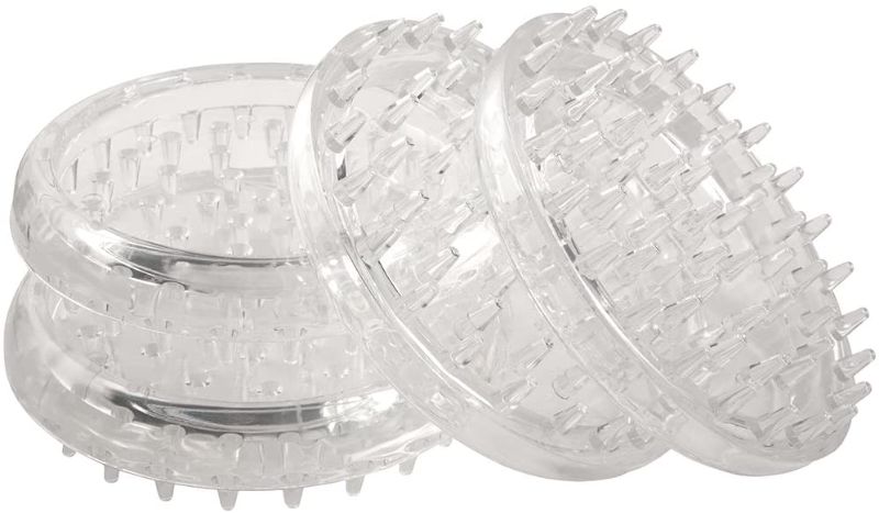 Photo 1 of 4680195N Round Clear Spiked Plastic Caster Cups for Short Loop Carpet (3/8" H) -(4 Pieces), 4 inch, 4 Count