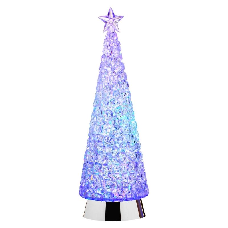 Photo 1 of 14.5" LED B/O Tmr Prism Tree Water Globe
