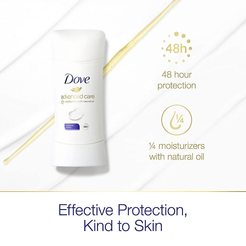Photo 1 of 2 pack ex 06-2023 Dove Advanced Care Antiperspirant Deodorant Stick for Women, Original Clean, for 48 Hour Protection And Soft And Comfortable Underarms, 2.6 oz

