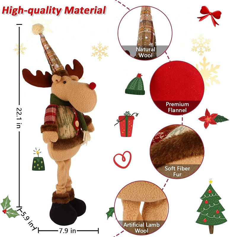 Photo 1 of Christmas Elk Ornaments, Noetoy 19'' Large Santa Elk Plush Toys ?Classic and Unique Cotumes, Party Decorations for Home
