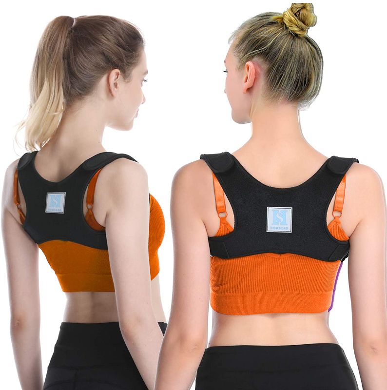 Photo 1 of Posture Corrector for Women and Men, Adjustable Back Straightener Upper Back Brace Support with Upgraded Straps Plus Size, Effective and Comfortable for Pain Relief from Neck, Back and Shoulder - one size 
