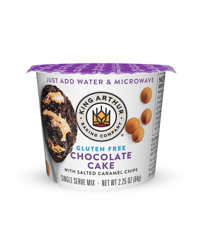 Photo 1 of 
King Arthur Gluten-Free Single Serve Chocolate Cake With Salted Caramel Chips, Non-GMO, Packaging May Vary, 2.25 Oz, Pack of 12
exp 0/21/2022